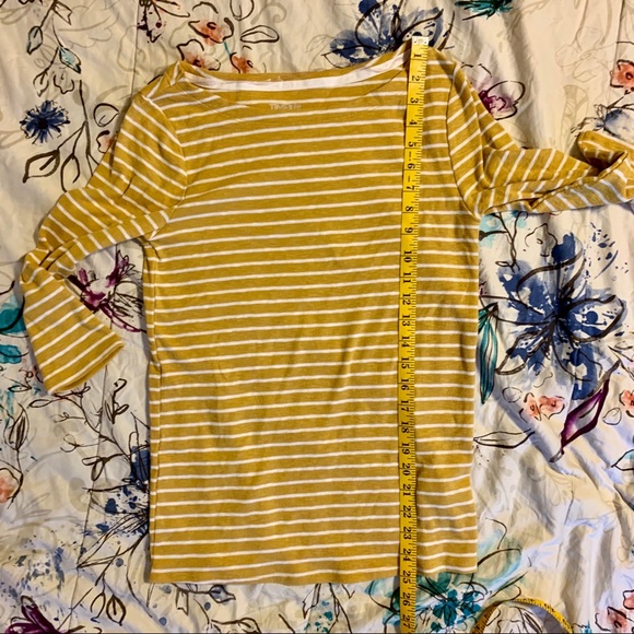 Yellow Striped 3/4 Sleeve Top - Picture 4 of 4